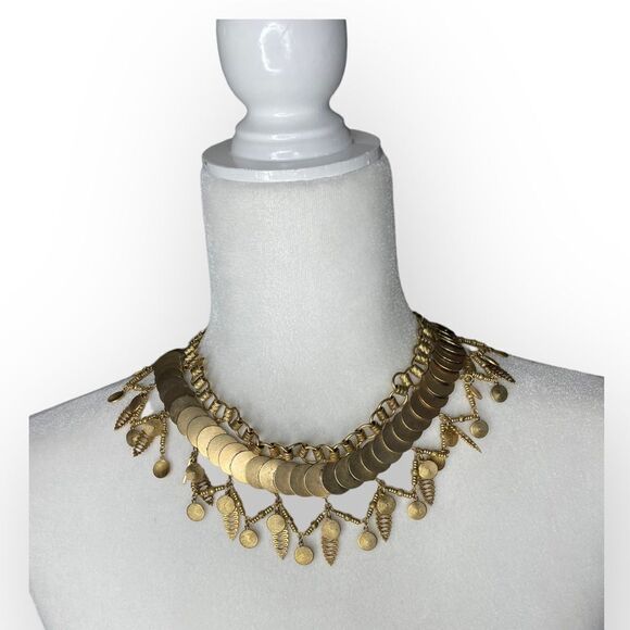 Elizabeth Cole Women's Gold Fringe Collar Necklace in Golden Glow - Picture 1 of 10